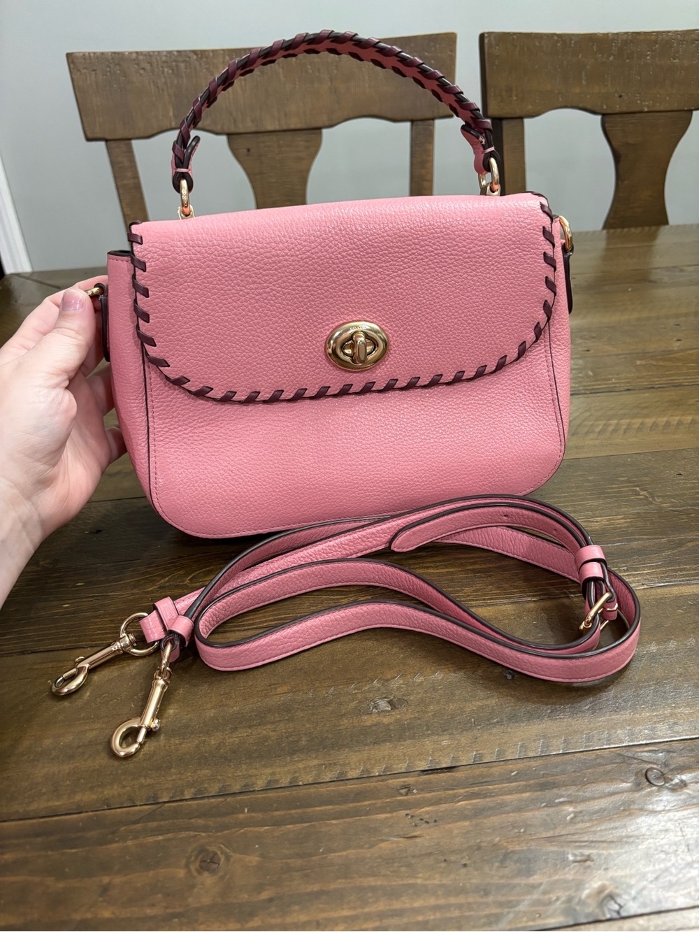 Coach Marlie Top Handle Satchel with Whipstitch Detail